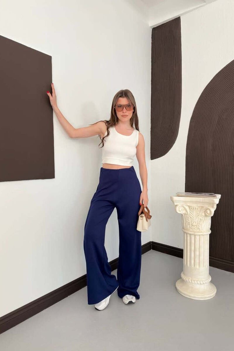 ONE COLOR WIDE LEG WOMAN SWEATPANTS BLUE/BLU - 4