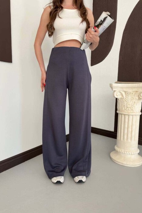 ONE COLOR WIDE LEG WOMAN SWEATPANTS GREY/GRI - 6