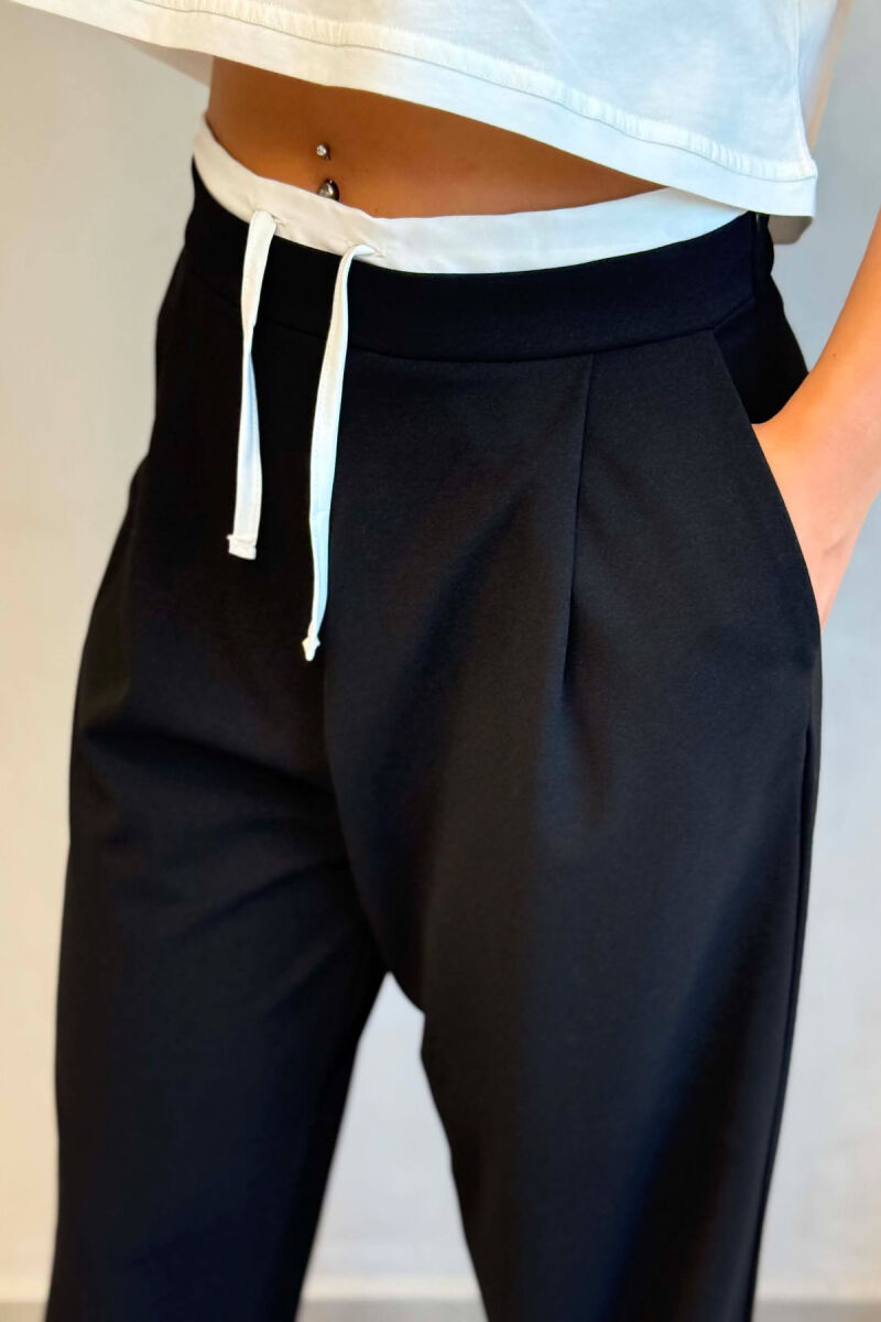 ONE COLOR WIDE LEG WOMAN TROUSERS BLACK/ E ZEZE - 2