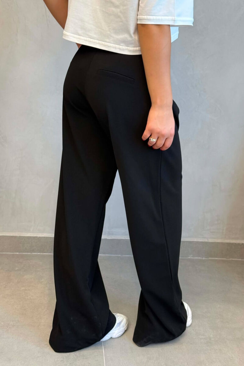 ONE COLOR WIDE LEG WOMAN TROUSERS BLACK/ E ZEZE - 3