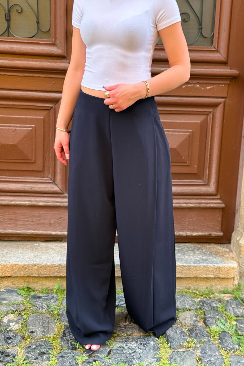 ONE COLOR WIDE LEG WOMAN TROUSERS BLUE/BLU - 2