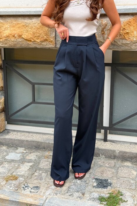 ONE COLOR WIDE LEG WOMAN TROUSERS BLUE/BLU - 2