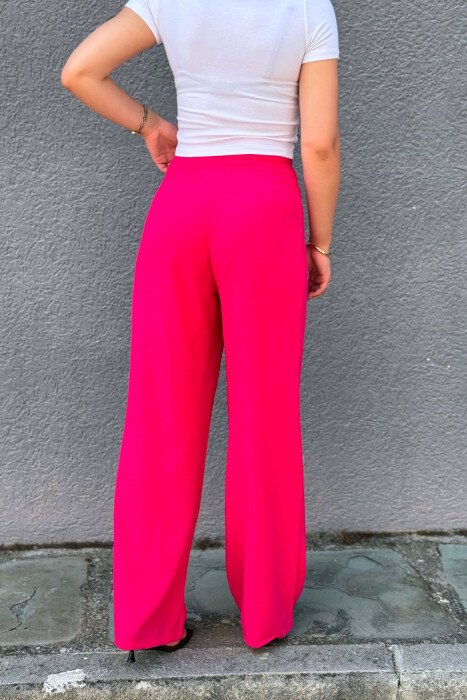 ONE COLOR WIDE LEG WOMAN TROUSERS FUCHSIA/CIKLAMI - 3
