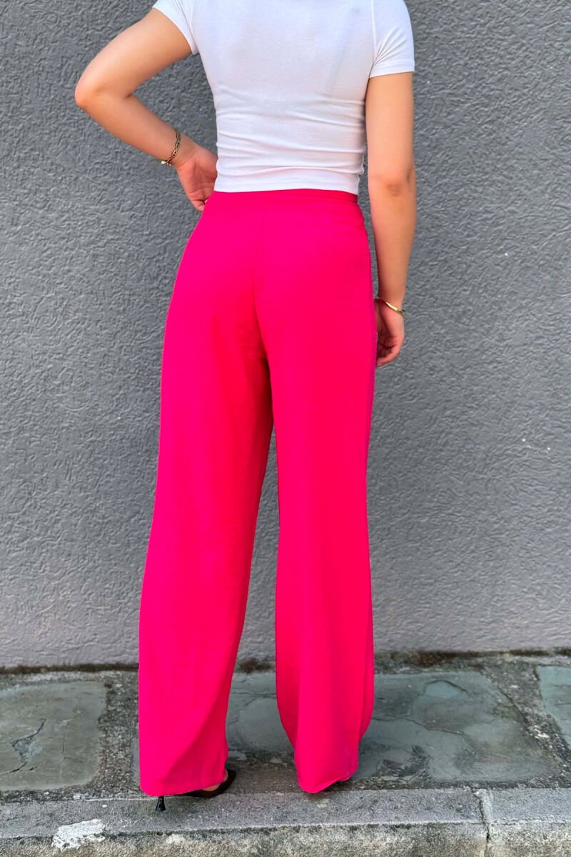 ONE COLOR WIDE LEG WOMAN TROUSERS FUCHSIA/CIKLAMI - 3