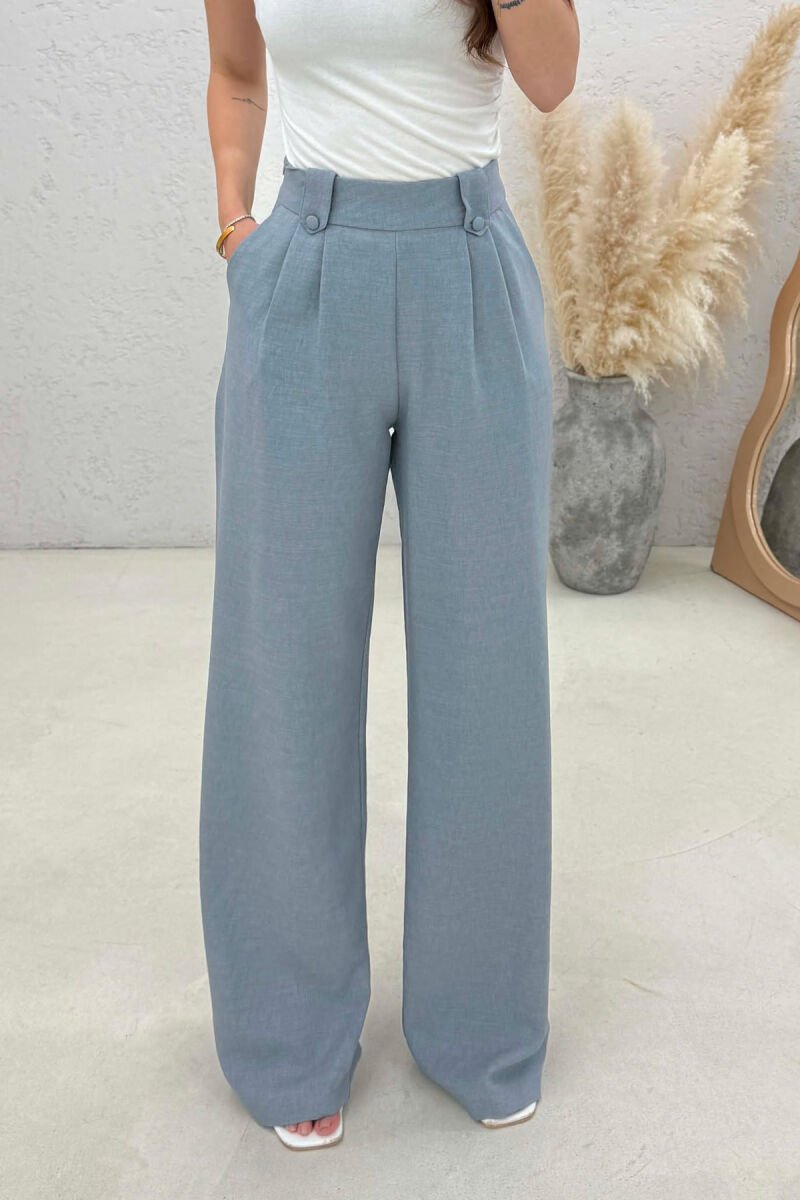 ONE COLOR WIDE LEG WOMAN TROUSERS GREY/GRI - 4