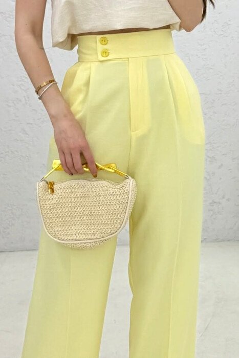 ONE COLOR WIDE LEG WOMAN TROUSERS YELLOW/E VERDHE - 4
