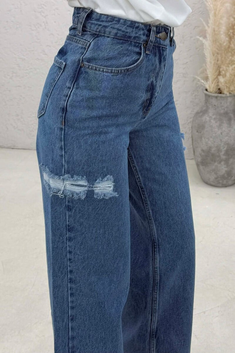 ONE COLOR WIDE LEG WOMEN JEANS BLUE/BLU - 2