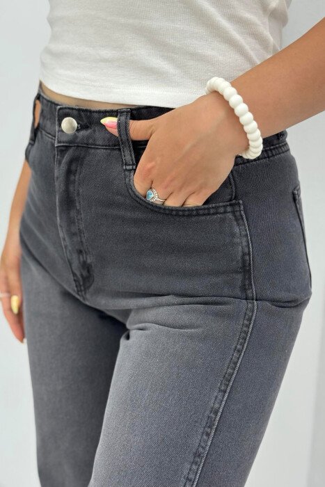 ONE COLOR WIDE LEG WOMEN JEANS DARK GREY/GEE - 3