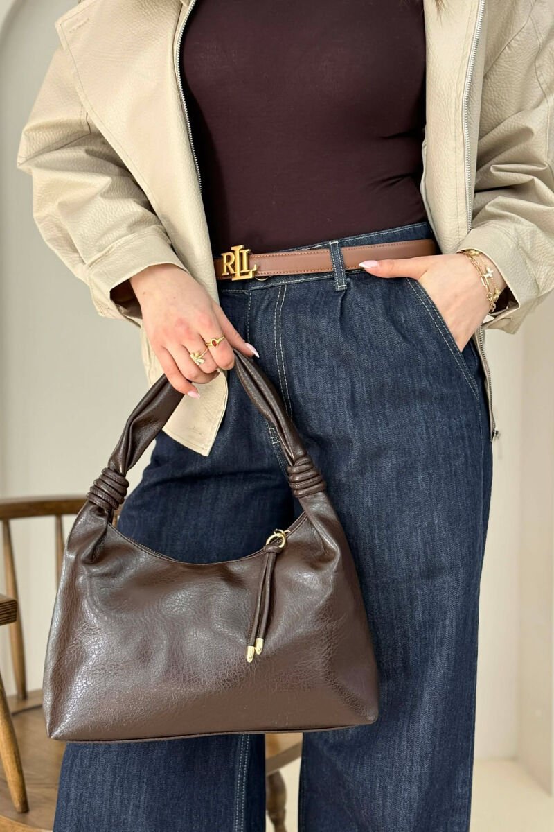 ONE COLOR WOMAN BAG BROWN/KAFE - 1