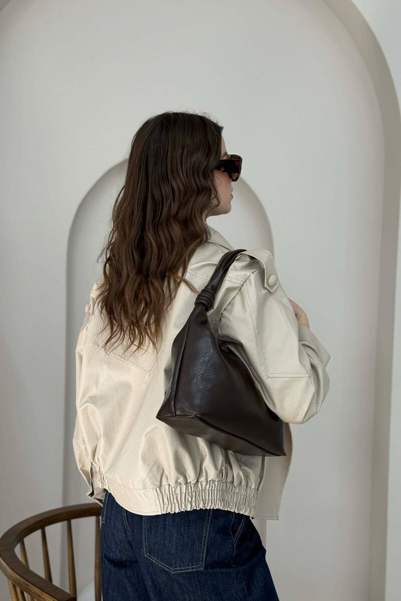 ONE COLOR WOMAN BAG BROWN/KAFE - 3