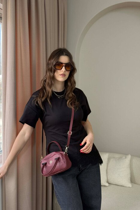 ONE COLOR WOMAN BAG BURGUNDY/VISHNJE - 4