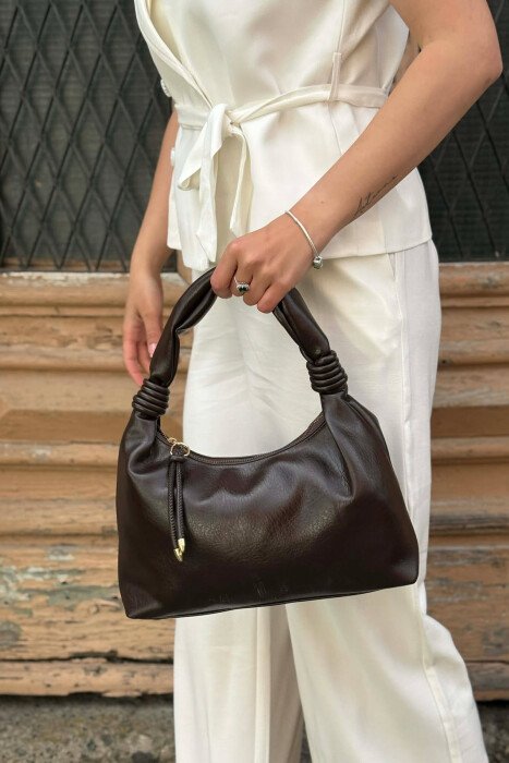 ONE COLOR WOMAN BAG DARK BROWN/KAE - 3