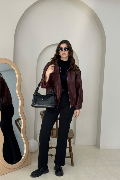 ONE COLOR WOMAN BAG GLOSSY BLACK-ZEZE SHKELQIM - 2