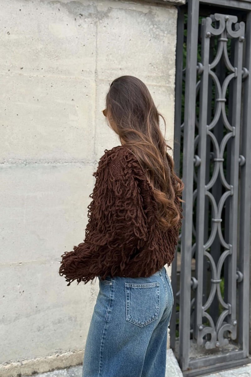 ONE COLOR WOMAN CARDIGAN BROWN/KAFE - 2