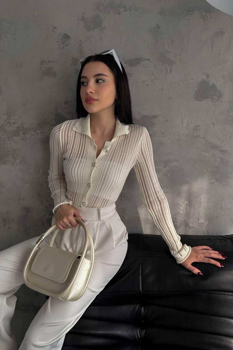 ONE COLOR WOMAN CARDIGANS CREAM/KREM - 1