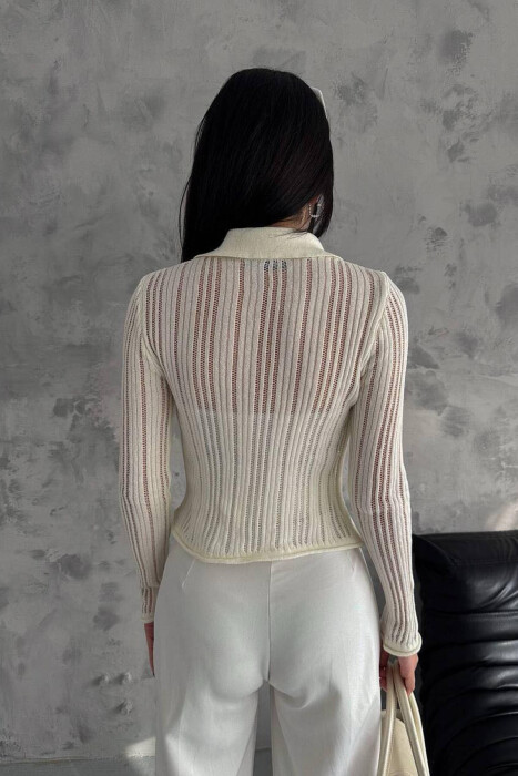 ONE COLOR WOMAN CARDIGANS CREAM/KREM - 4