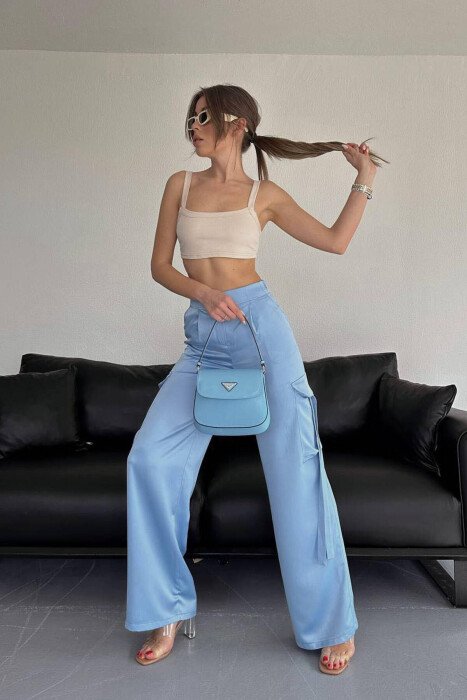ONE COLOR WOMAN CARGO LIGHTBLUE/BZ - 4