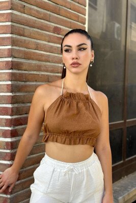 ONE COLOR WOMAN CROP BROWN/KAFE - 1