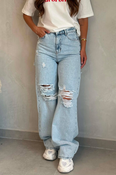 ONE COLOR WOMAN DENIM JEANS LIGHTBLUE/BZ - 2