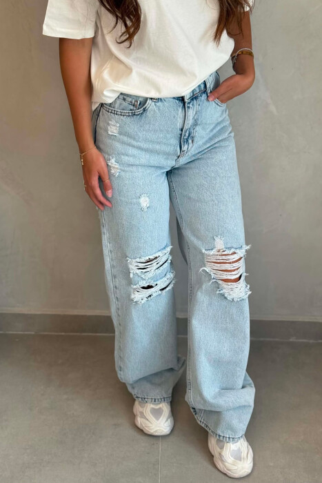 ONE COLOR WOMAN DENIM JEANS LIGHTBLUE/BZ - 5