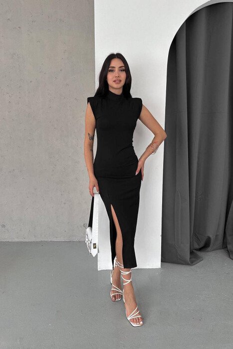 ONE COLOR WOMAN DRESS BLACK/ E ZEZE - KLAUDIO FASHION