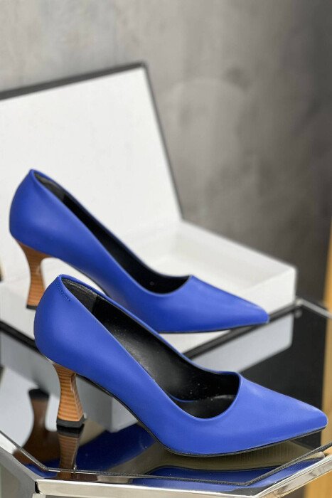 ONE COLOR WOMAN HEELED SHOES DARK BLUE/BEE - KLAUDIO FASHION
