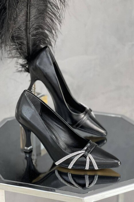 ONE COLOR WOMAN HEELS BLACK-WHITE/ZB - 1