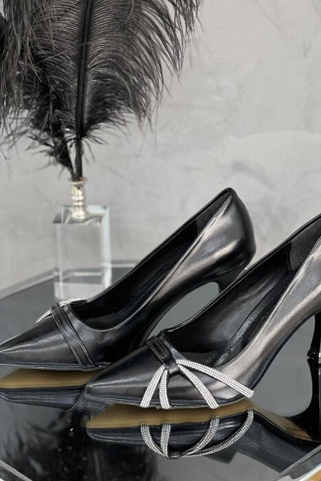 ONE COLOR WOMAN HEELS BLACK-WHITE/ZB - 2
