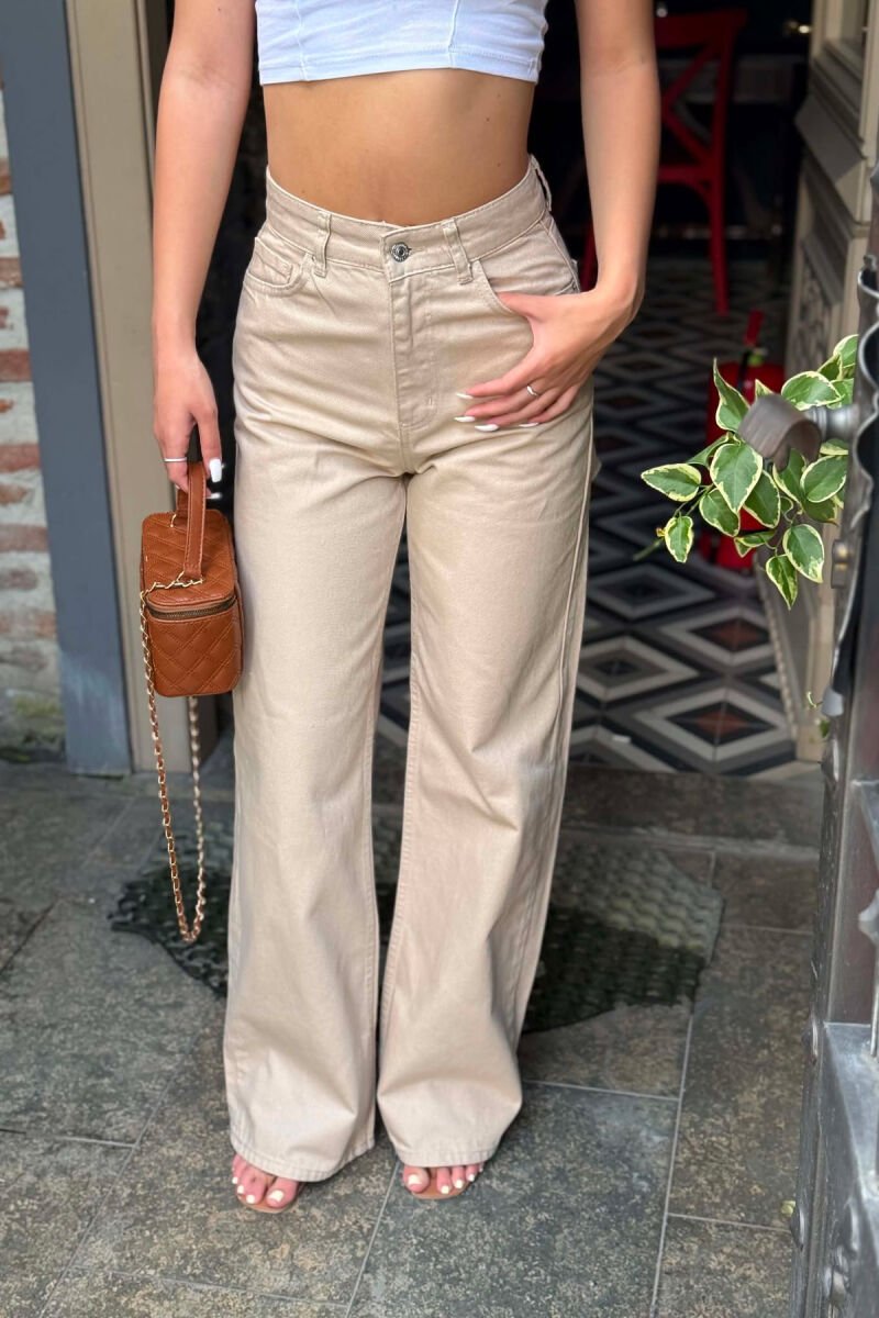 ONE COLOR WOMAN JEANS BEIGE/BEZHE - 3