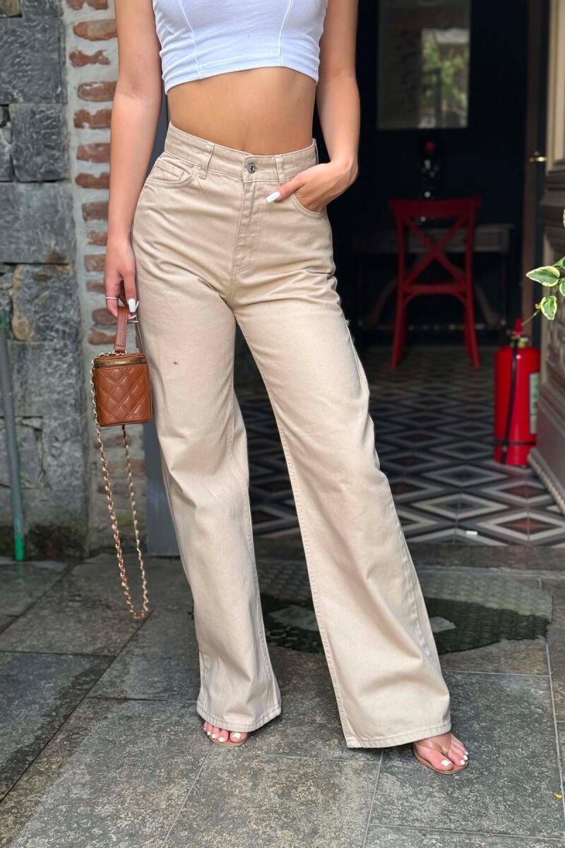 ONE COLOR WOMAN JEANS BEIGE/BEZHE - 5