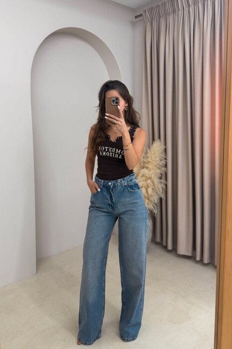 ONE COLOR WOMAN JEANS BLUE/BLU - KLAUDIO FASHION