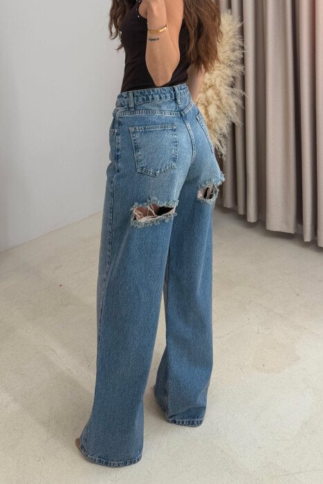ONE COLOR WOMAN JEANS BLUE/BLU - 3