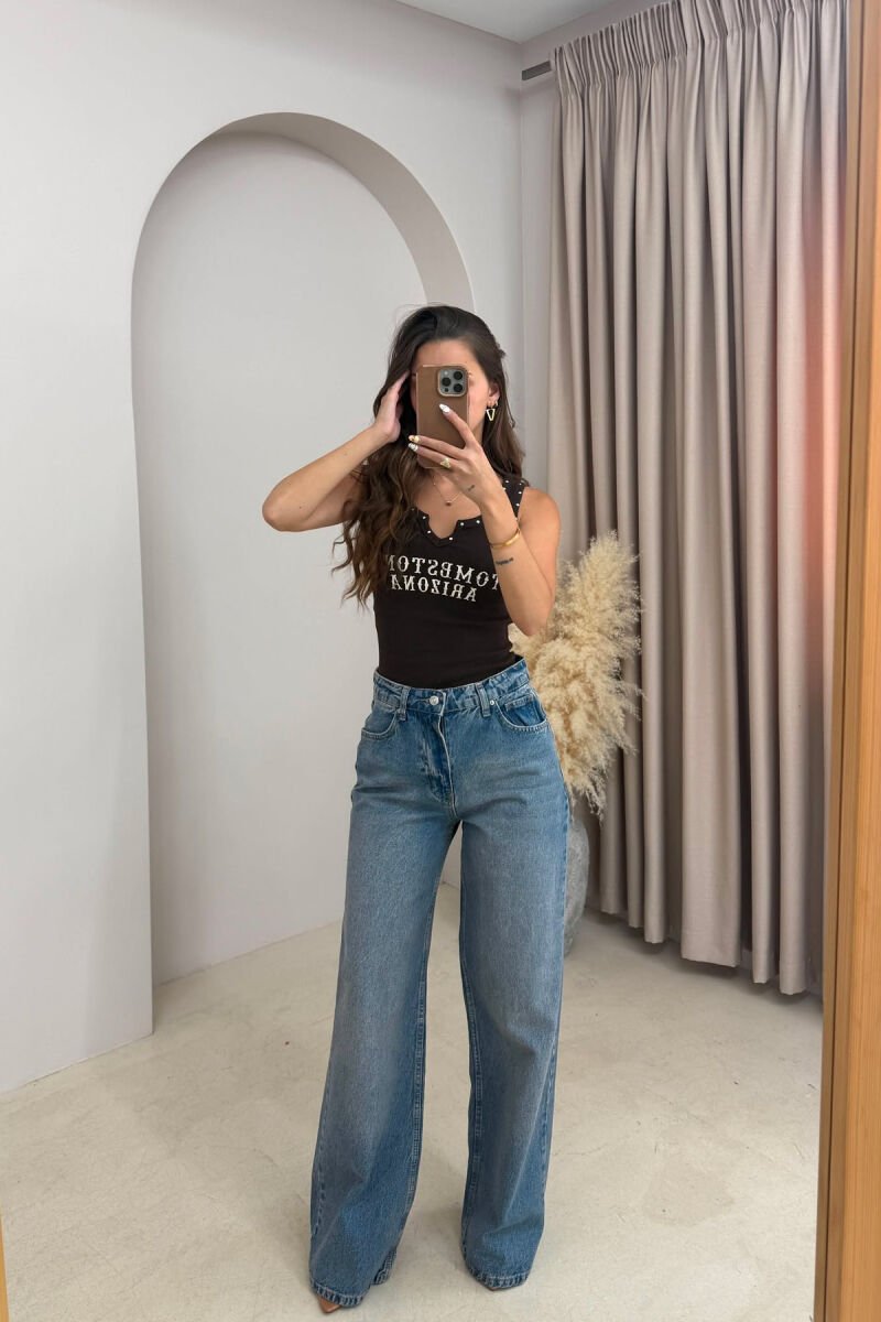 ONE COLOR WOMAN JEANS BLUE/BLU - 4