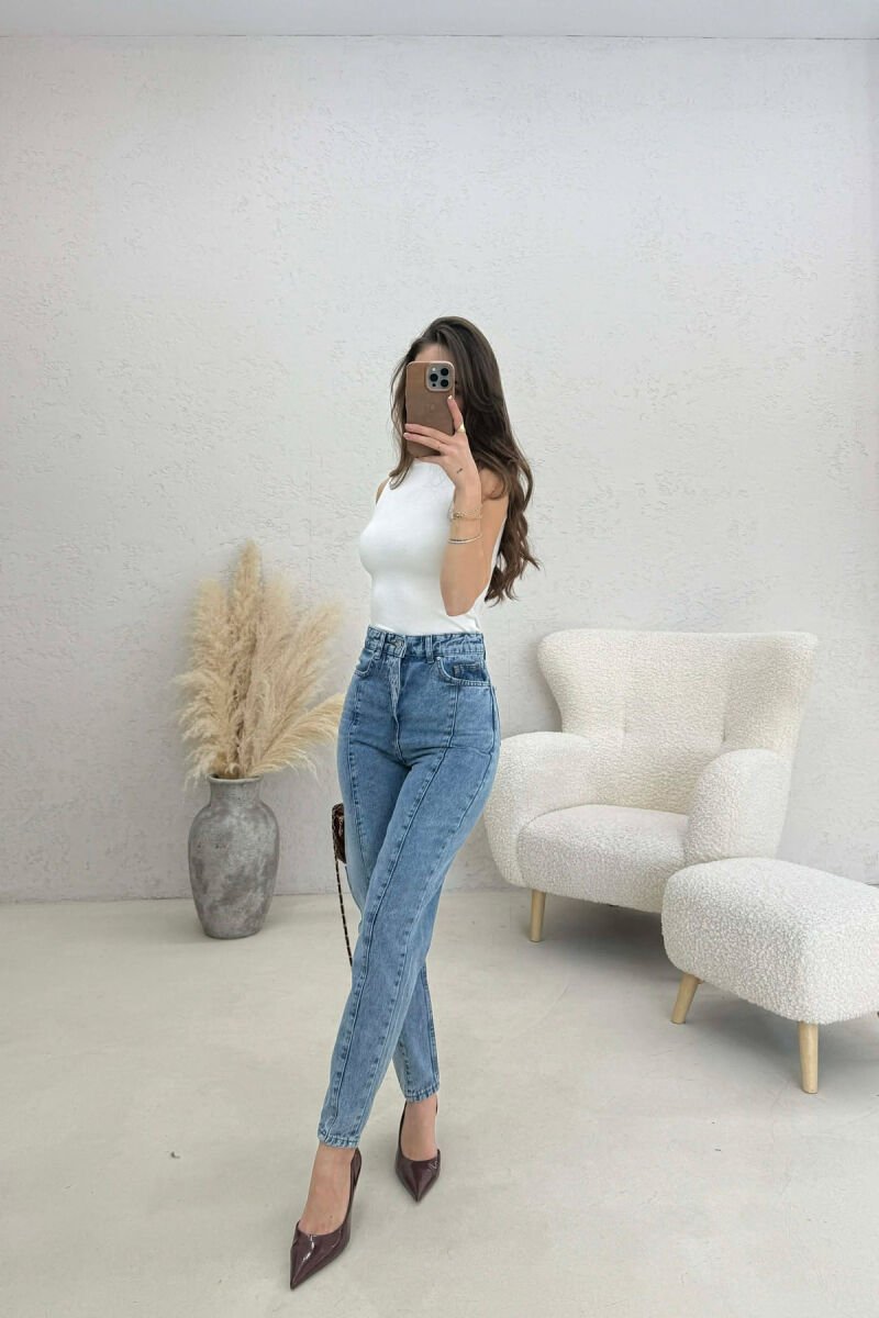 ONE COLOR WOMAN JEANS BLUE/BLU - 3
