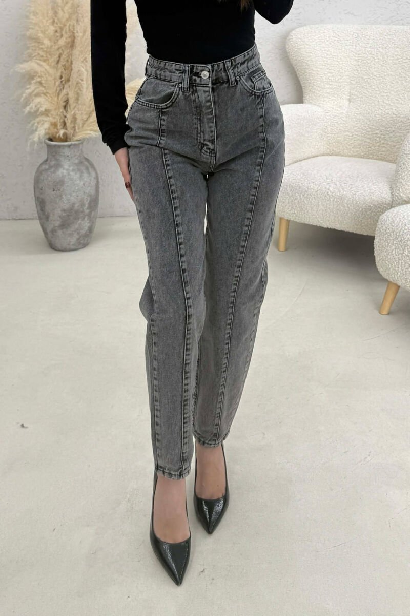 ONE COLOR WOMAN JEANS DARK GREY/GEE - 3