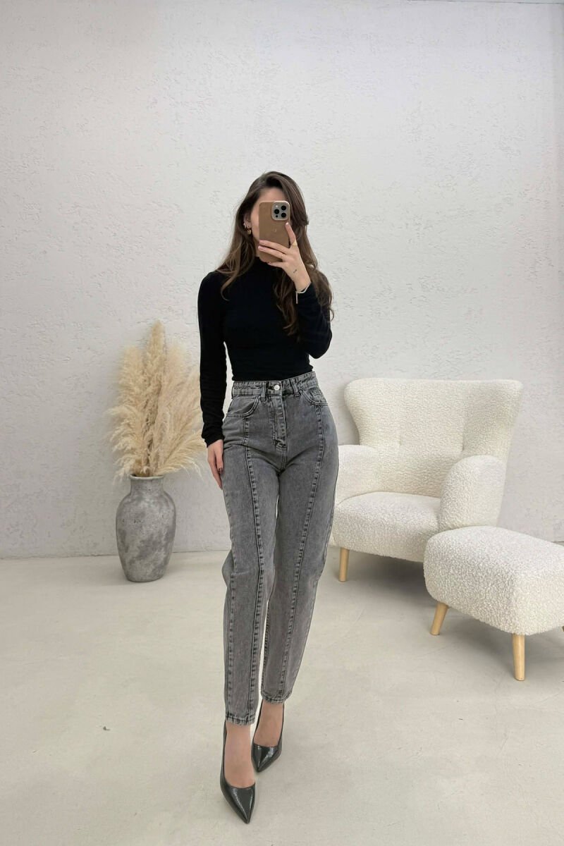 ONE COLOR WOMAN JEANS DARK GREY/GEE - 4