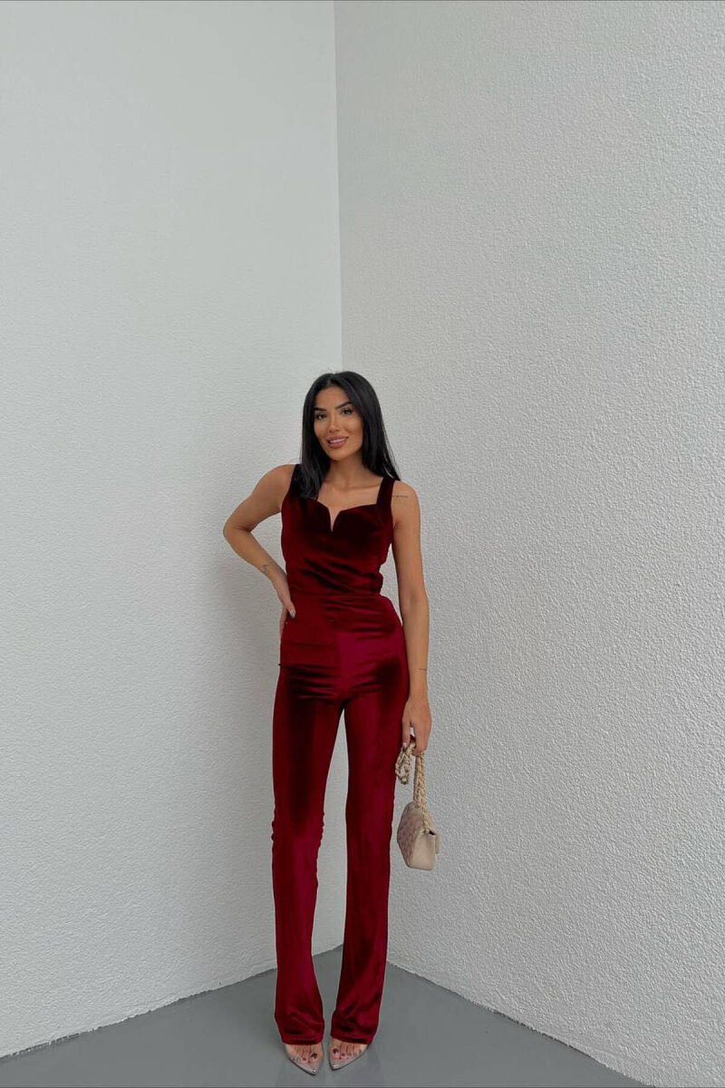 ONE COLOR WOMAN JUMPSUIT BURGUNDY/VISHNJE - 1