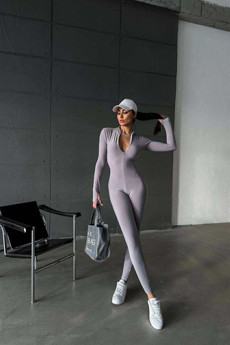 ONE COLOR WOMAN JUMPSUIT LIGHT GREY/GZ - 7