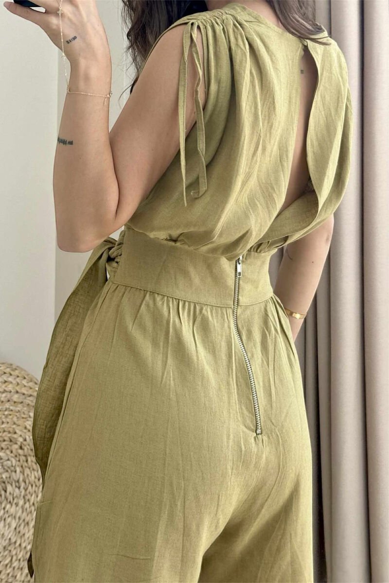 ONE COLOR WOMAN JUMPSUIT OLIVE/ULLI - 5