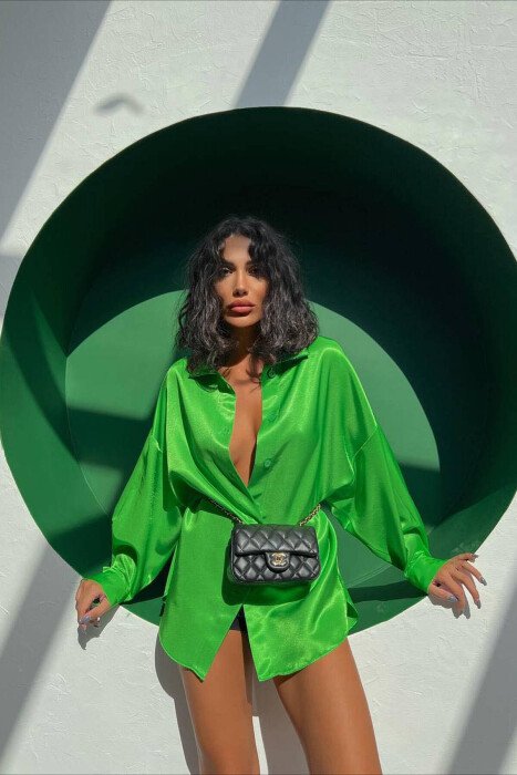 ONE COLOR WOMAN SHIRT GREEN/JESHILE - 1