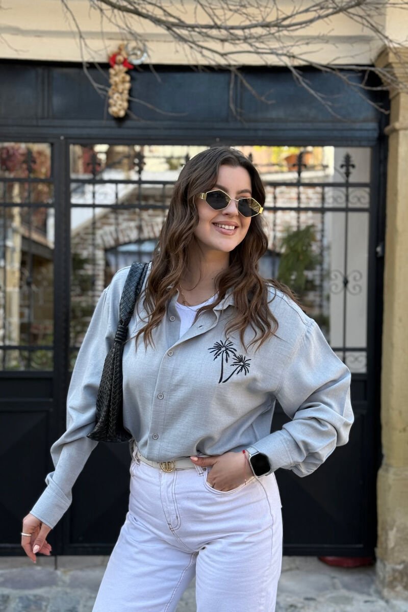 ONE COLOR WOMAN SHIRT GREY/GRI - 1