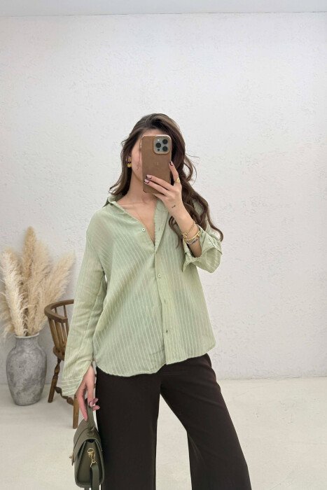 ONE COLOR WOMAN SHIRT MINT/MENTE 