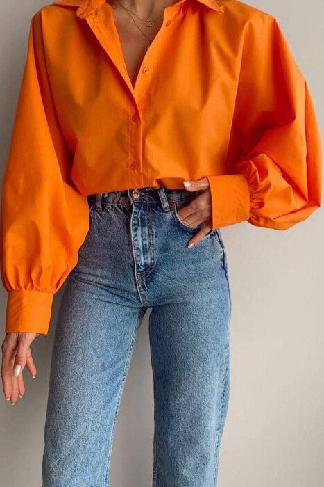 ONE COLOR WOMAN SHIRT ORANGE/PORTOKALLI - 1