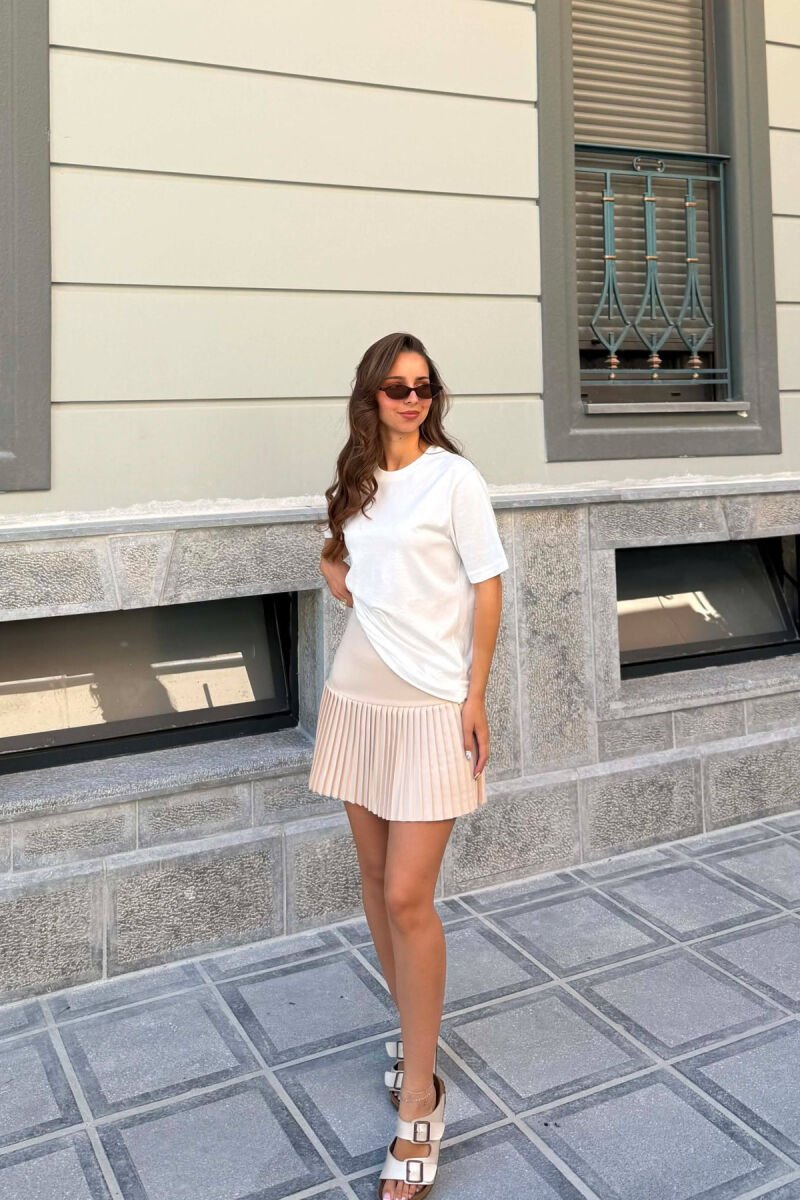 ONE COLOR WOMAN SKIRT CREAM/KREM - 2