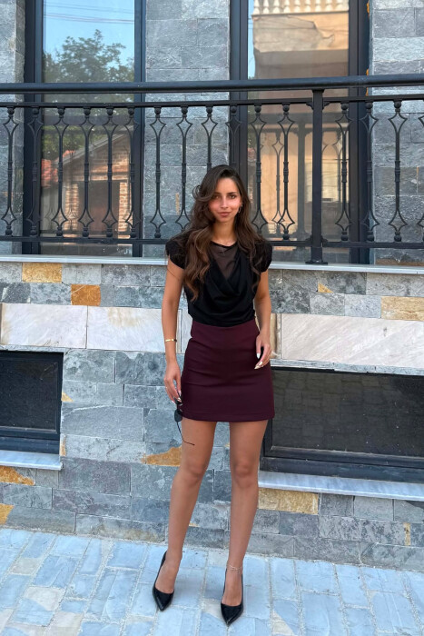 ONE COLOR WOMAN SKORT DARK BURGUNDY/VISHNJE E ERRET - 1