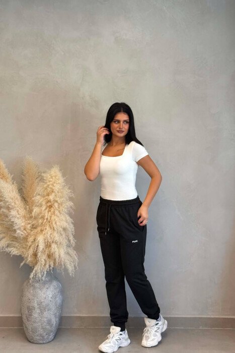 ONE COLOR WOMAN SWEATPANTS BLACK/ E ZEZE - 3
