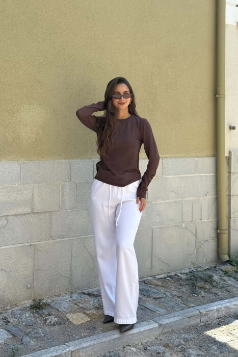 ONE COLOR WOMAN SWEATER BROWN/KAFE - 2