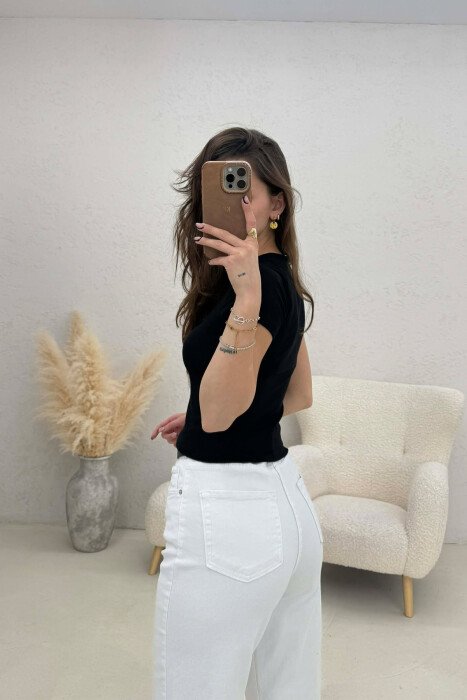 ONE COLOR WOMAN T-SHIRT BLACK/ E ZEZE - 4