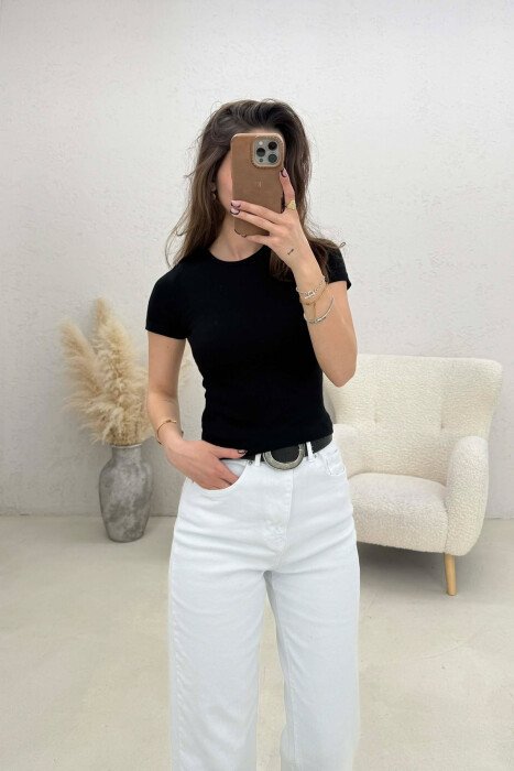 ONE COLOR WOMAN T-SHIRT BLACK/ E ZEZE 