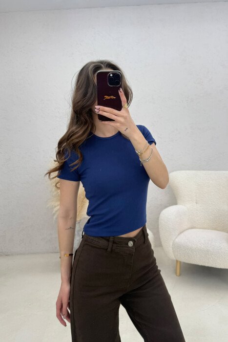 ONE COLOR WOMAN T-SHIRT BLUE/BLU - 1